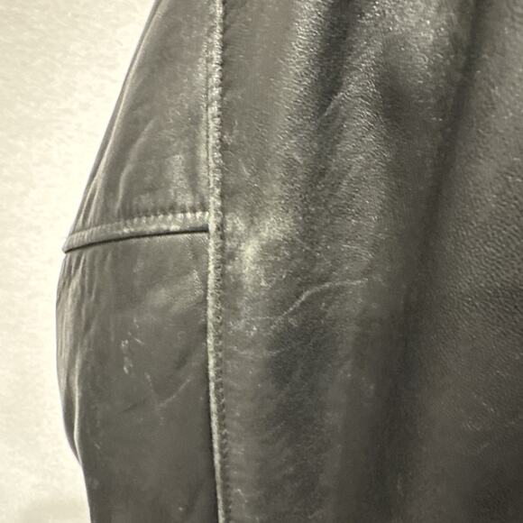 Vintage Mirage Black Leather Bomber Jacket Large - Picture 4 of 14